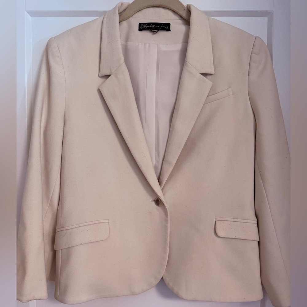 Elizabeth and James Ivory Peak Lapel One Button Jacket Size 4 (est) Quiet Luxury